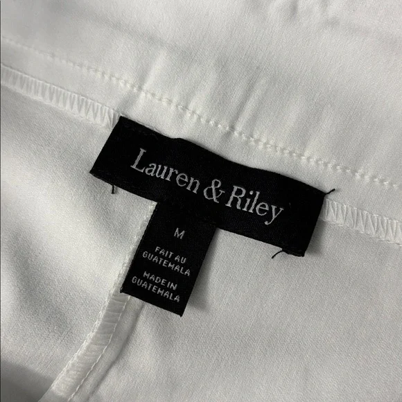 NWT Lauren & Riley Elegant White Women's Bermuda Shorts Lace Slits Pockets L - Picture 13 of 16